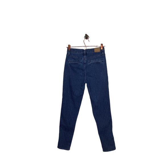 American Eagle 0 Regular Dark Wash Red White Striped Stretch Retro Mom Jeans‎ - Picture 3 of 6